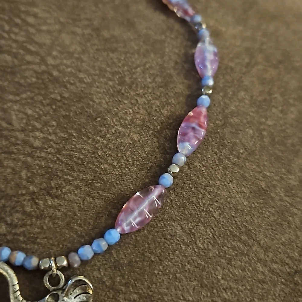 HANDMADE Cute Elephant Pendant Czech Glass Beaded Necklace Host Pick - Picture 5 of 6